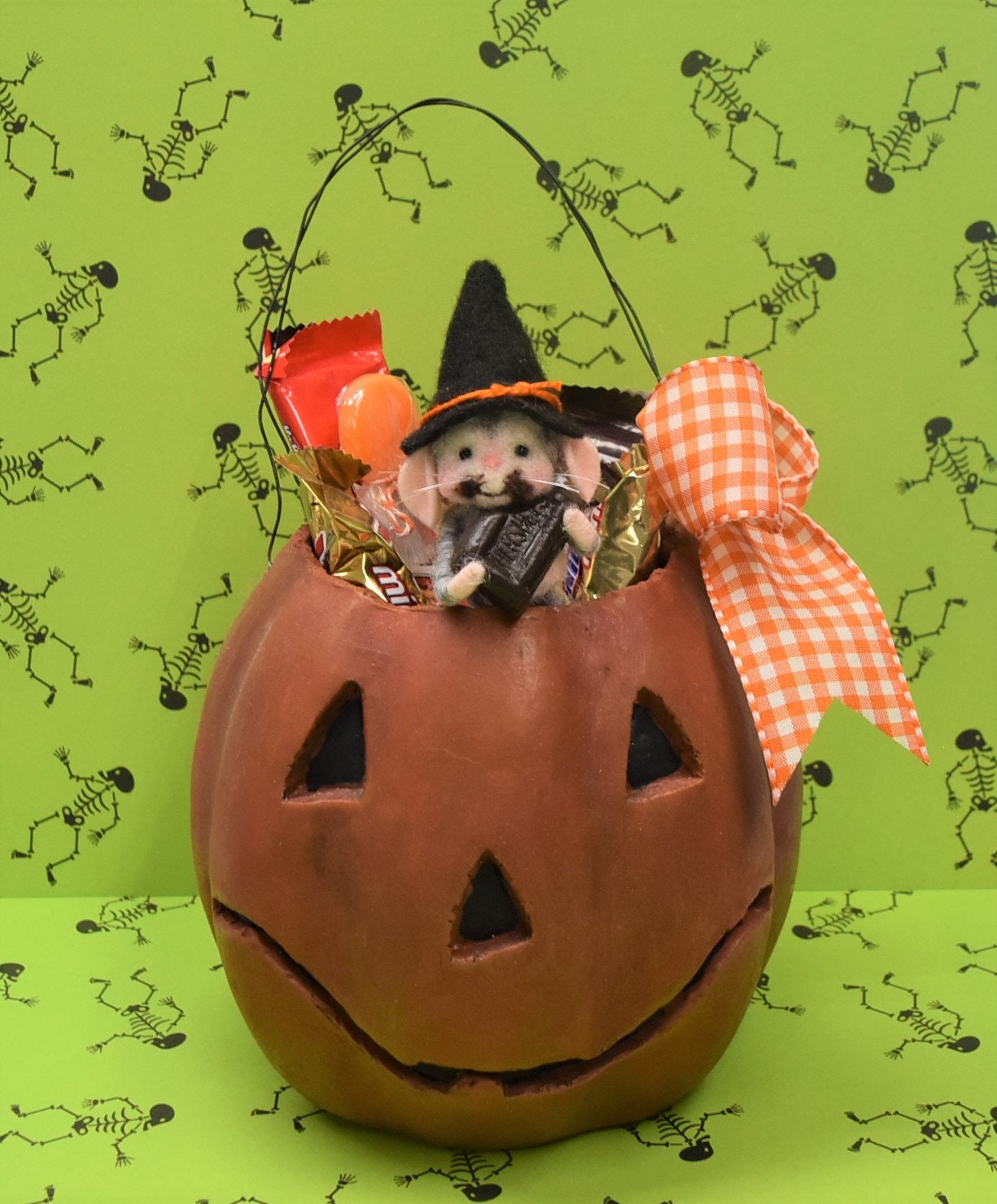 Adorable Mouse in a Halloween JackOLantern Candy Bucket Etsy