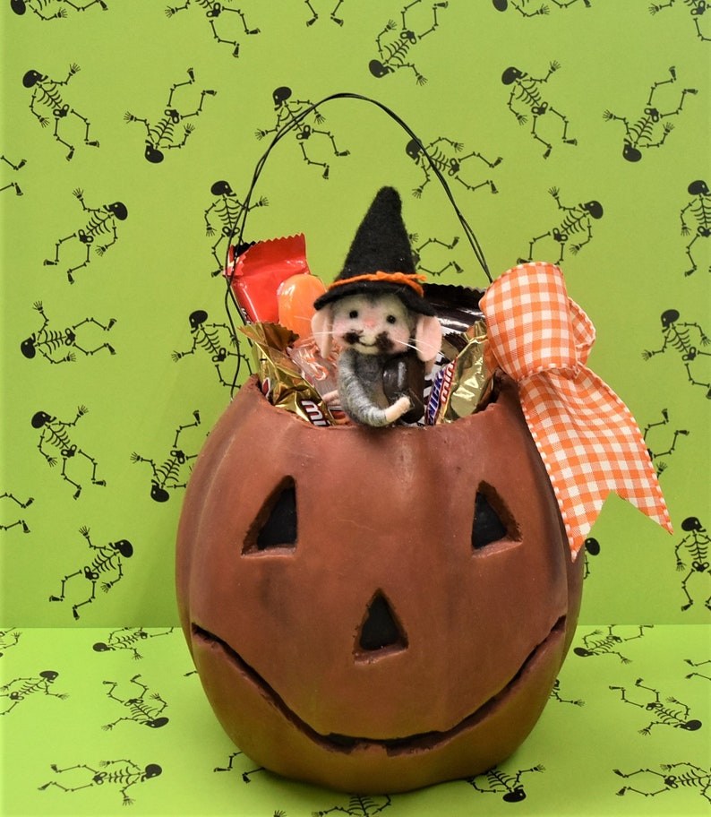 Adorable Mouse in a Halloween JackOLantern Candy Bucket Etsy