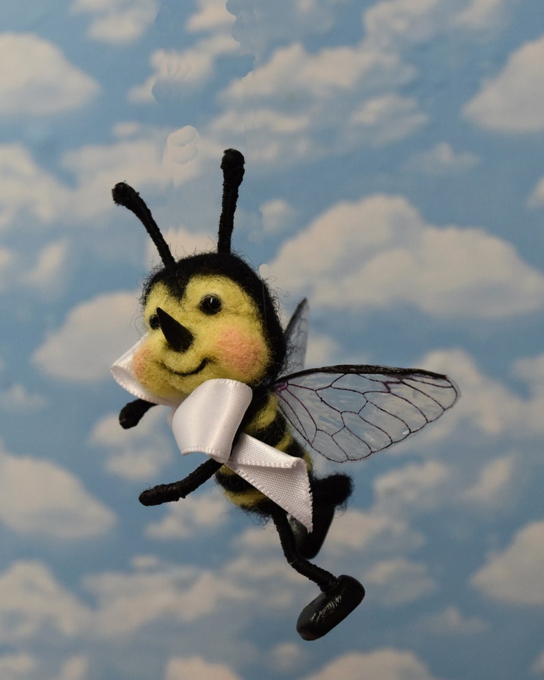 Needle Felted Bee Mine Valentine Bee And Custom Greeting!.............Free Shipping In The U.S.