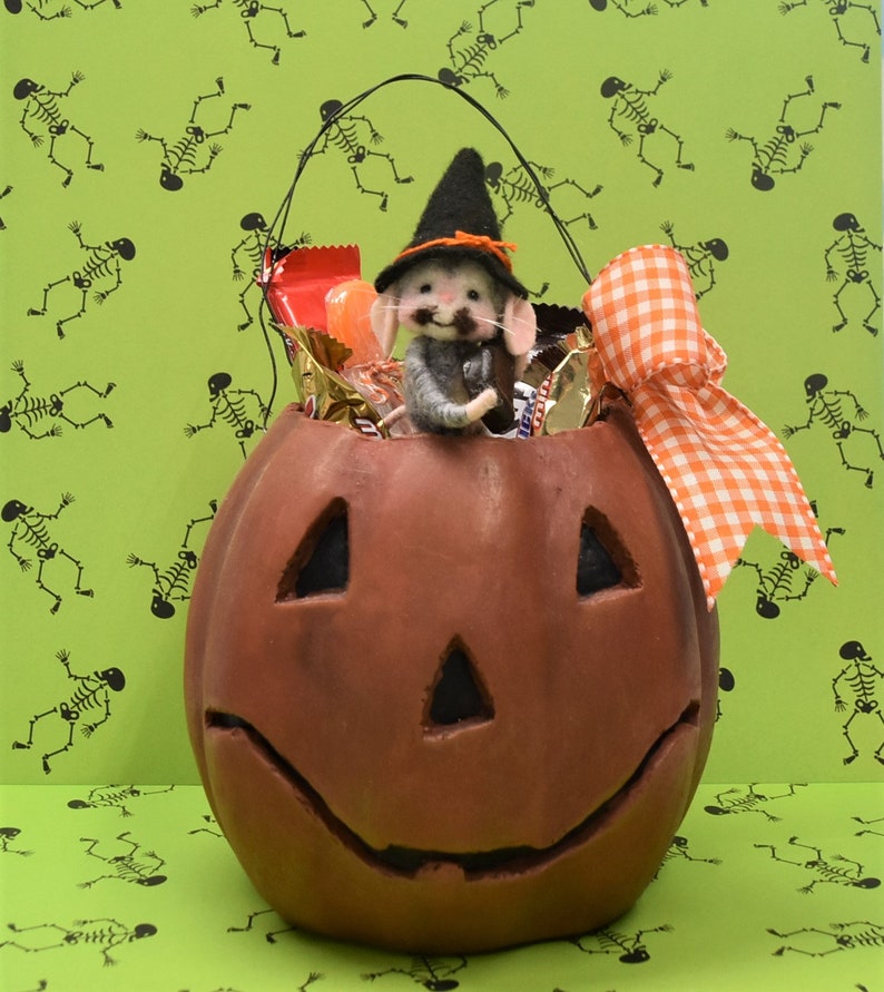 Adorable Mouse in a Halloween JackOLantern Candy Bucket Etsy