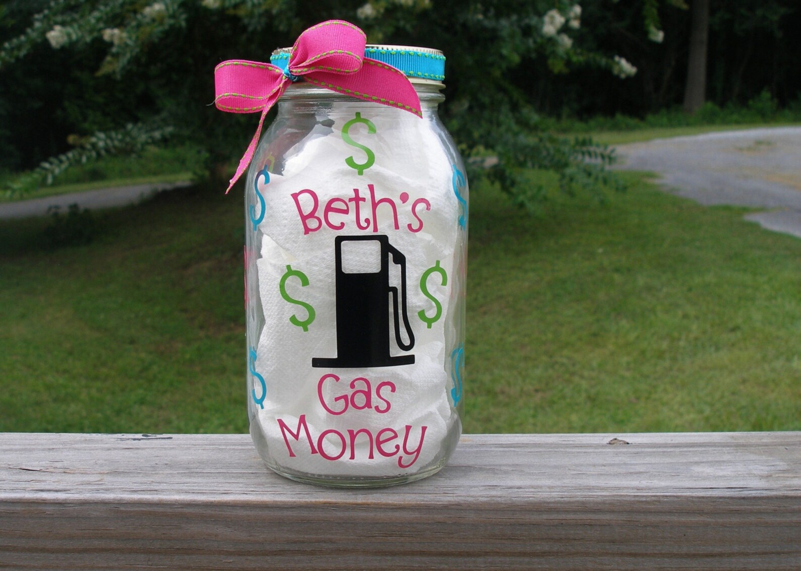Gas Money Jar Coin Bank Etsy