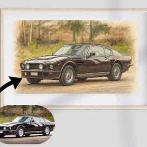 Personalised Car Sketch Custom Vehicle Portrait Auto Artwork Bespoke Car Illustration Unique Motor Gift Customized Automobile Drawing