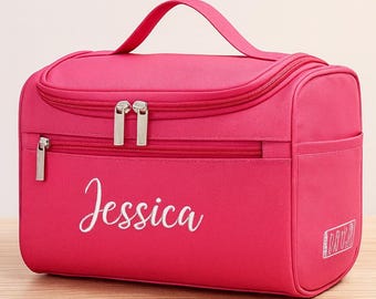 Personalized Bridesmaid Makeup Bag with Name | Embroidered Cosmetic Bag | Bridesmaid Proposal Gift