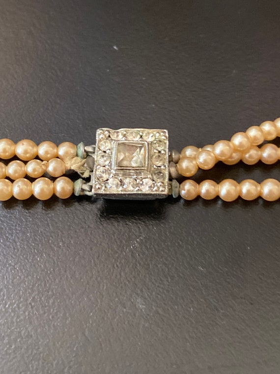 Vintage Pearls with Rhinestone Clasp - image 2