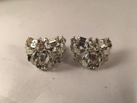 Vintage Rhinestone Clip On Earring - image 2