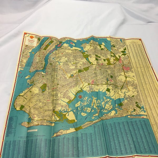 Vintage Shell Map - Brooklyn, Queens & Long Islang
