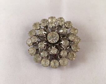 Vintage Rhinestone Cluster Brooch