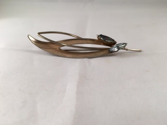 Vintage Mid-Century Silver & Blue Brooch - image 3