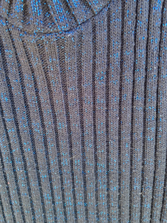 Vintage G.A.S. Knot Sweater Dress - Blue Sparkle - image 4