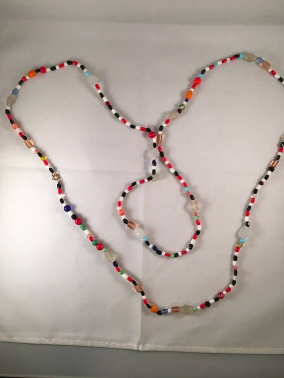Vintage Multi-Colored Beaded Necklace - image 2