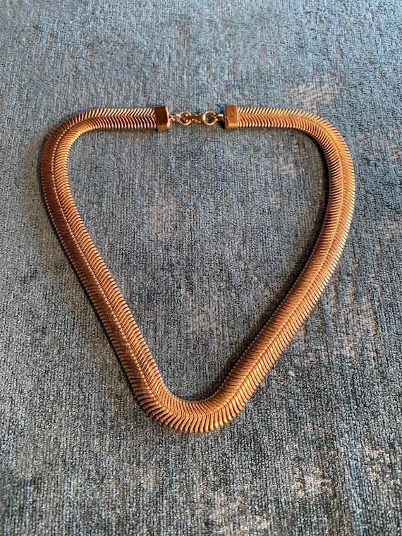 Vintage gold herringbone necklace Gem