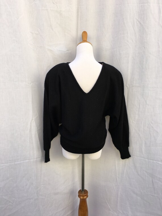 Vintage Honey Black Beaded & Sequin Sweater - image 4