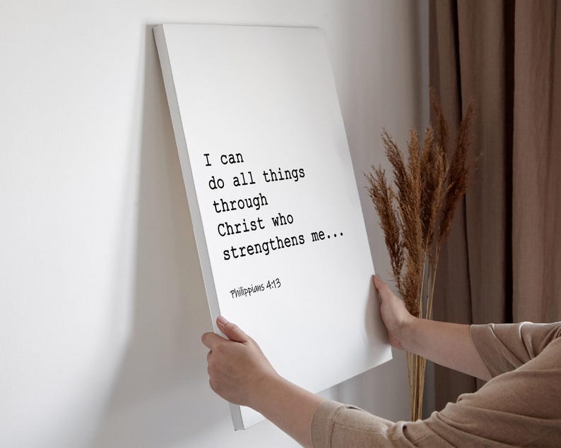 Philippians 4:13, Psalm 37:4, Psalm 46:1, Bible Verse Wall Art Set of 3