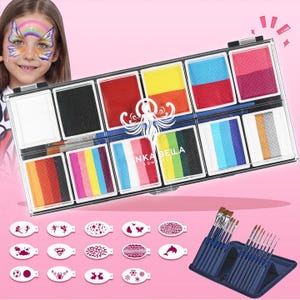 Professional Face Paint Kit - Non-Toxic, Vibrant Colors - Perfect for Halloween, Parties & Kids Art - Great Gift!
