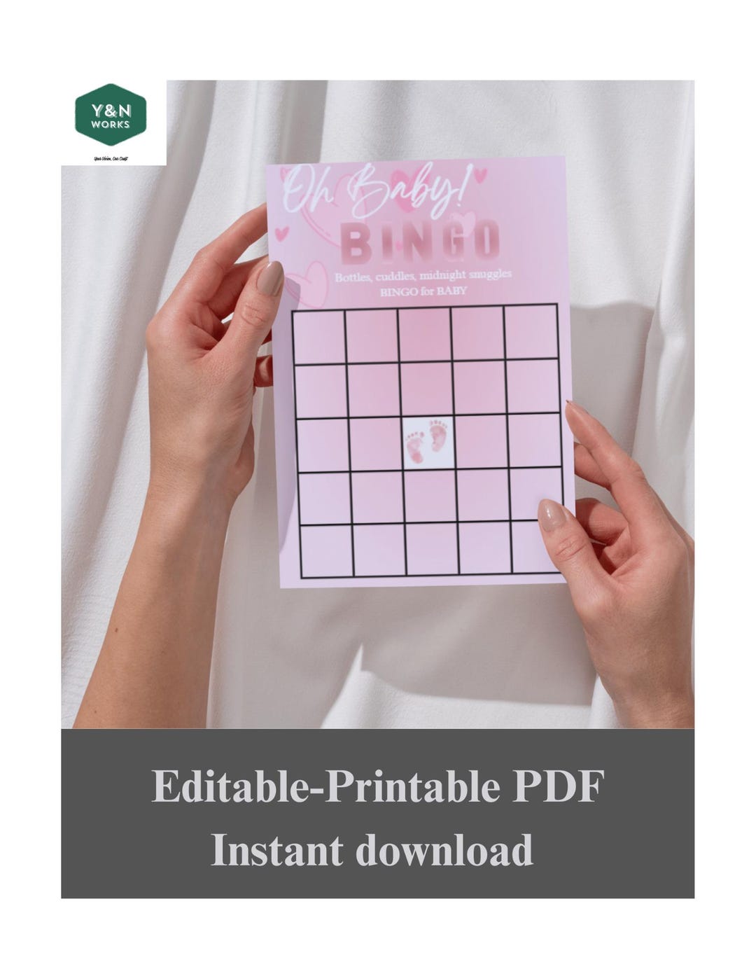Baby Shower Bingo Game - Pink | Printable Baby Shower Game | Girl Baby ...