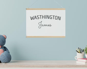 Customized Baby name flag, canvas flag, nursery name signs, custom name banner,boho nursery deco