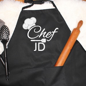 Custom EMBROIDERY Apron, Personalized Apron with pockets, Personalized Chef Cooking, Logo Apron, Mens Women Apron Gift, Custom Text Apron