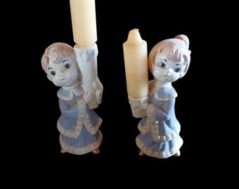 Vintage Ceramic Angel Candle Holders
