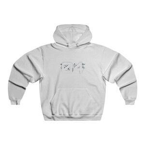 May include: A white hooded sweatshirt with a graphic design of the number 24 in a blue and white pattern.