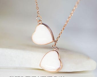 DIY Kit breastmilk jewelry for making two hearts necklace sterling silver gold plated from keepsakemom