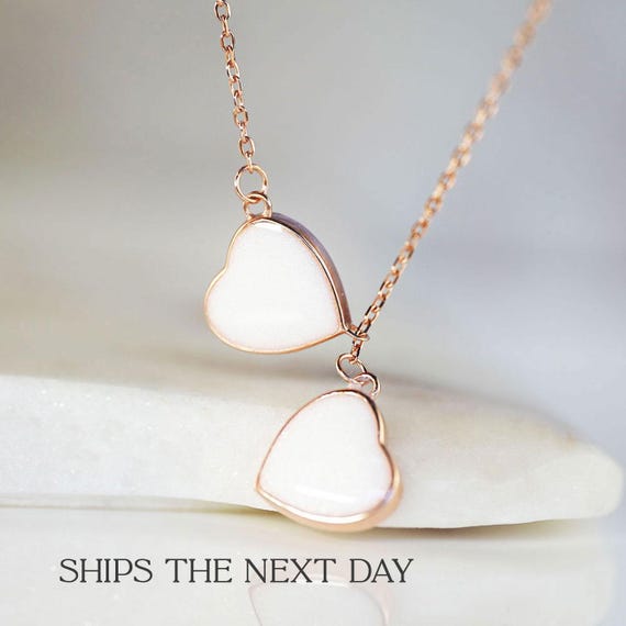 DIY Kit breastmilk jewelry for making two hearts necklace sterling silver gold plated from keepsakemom