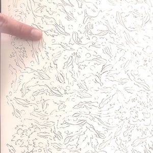 disegno originale di pesci o acquario, segno zodiacale, pigmento su carta