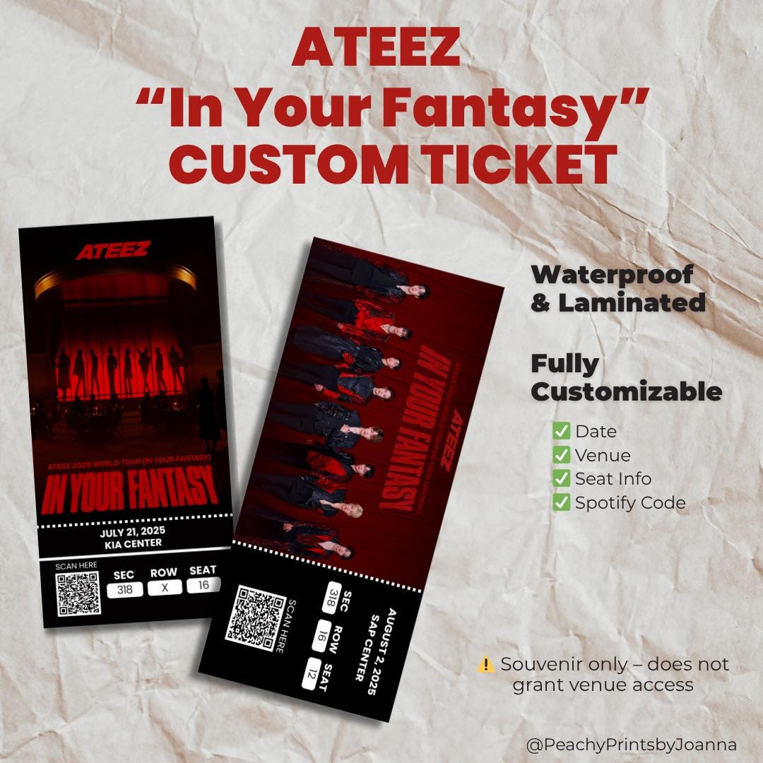 ATEEZ Concert Souvenir Ticket: Custom Laminated Kpop Keepsake - Etsy