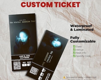 Ariana Grande Eternal Sunshine Tour Physical Ticket | Custom Concert Ticket Souvenir with QR Code