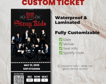 Stray Kids Concert Souvenir Ticket: Custom Laminated Kpop Gift