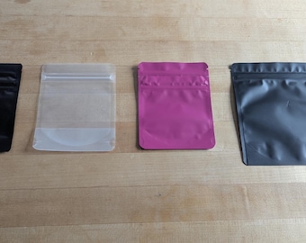 Custom 1/4 4x6 inch mylar bags - Sticker on bags (single or double sided)