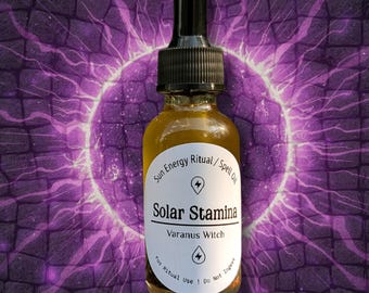 Solar Stamina: Sun Energy Ritual Oil | Spell Work & Spiritual Anointing | 1oz Bottle Pagan Witchcraft