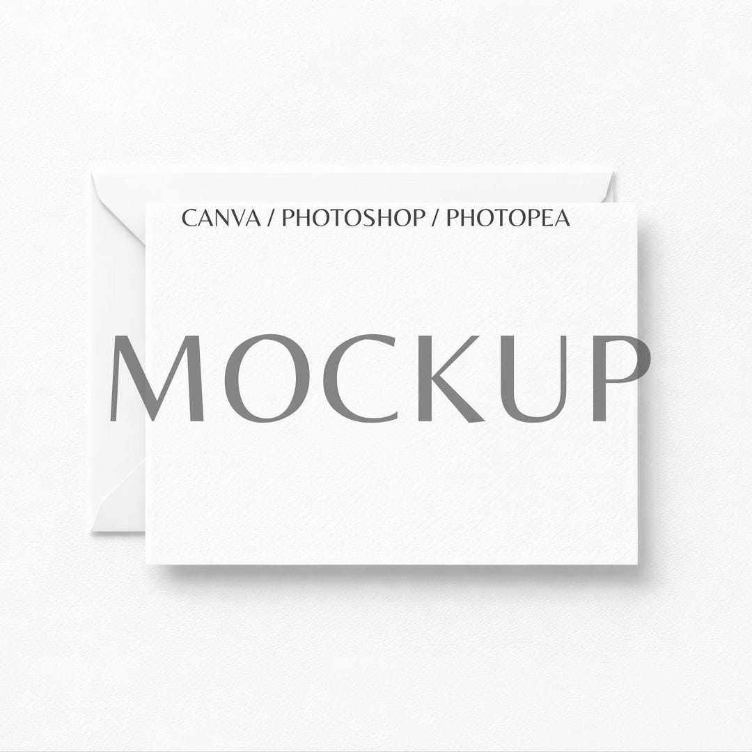 5x7 Card Mockup, Minimalist Invitation Mockup, Realistic Paper Greeting