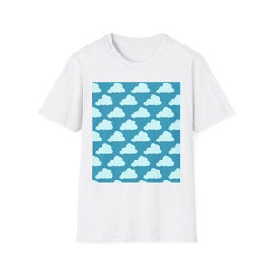 Cloud Pattern Unisex Softstyle T-Shirt, Casual Wear, Summer Fashion, Gift for Nature Lovers, Soft Tee, Everyday Outfit