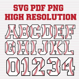 Fonte de beisebol SVG, time de beisebol SVG, mãe de beisebol SVG, softball SVG, alfabeto universitário, letras do time de beisebol, silhueta, arquivo de corte Cricut, PNG