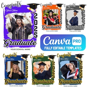 2025 Graduation tshirt Grad Bootleg Canva Template, Graduation t shirt bundle, Canva Grad tshirt template, Class of 2025 Graduation T Shirt