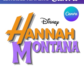 Hannah Montana Custom Name Design Canva Template, Hannah Montana Canva, Hannah Montana Logo Tshirt High quality instant download