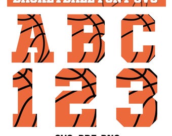 Basketball Font Svg Bundle, Varsity Letters Design, Basketball Team Alphabet, College Font PNG, Basketball Doodle Sublimation