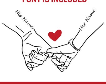 Personalized Holding Hands SVG, Valentine gift Couple Tshirt Design SVG, Gift For Couple, Couple In Love Svg, Anniversary Gift, Customize