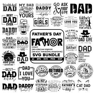 Fathers Day Svg Bundle, Dad svg, Father svg, Papa svg, Best dad ever svg, Grandpa svg, Family svg bundle, Svg Cut Files For Cricut