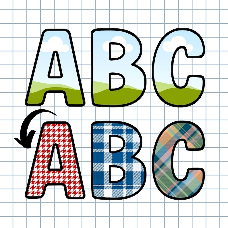 Canva Frame Doodle Alphabet UPPERCASE Smooth, Editable Canva Letters ...