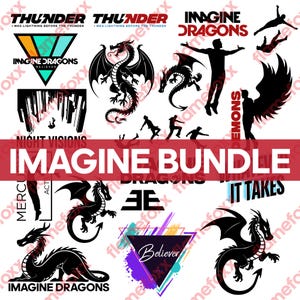 Imagine Dragons SVG Bundle Clipart, Vector,HD, Png Svg , Cut File Imagine Dragons Bundle For Cricut, Believer, Demons, tshirt art
