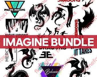 Imagine Dragons SVG Bundle Clipart, Vector,HD, Png Svg , Cut File Imagine Dragons Bundle For Cricut, Believer, Demons, tshirt art