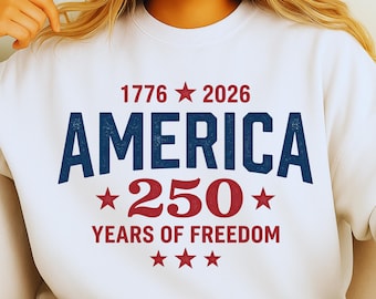 Retro USA 250th Anniversary 2026 PNG 250 Years of America Patriotic Graphic 4th of July Shirt for T Shirts Sweatshirt Hoodie Sublimation POD