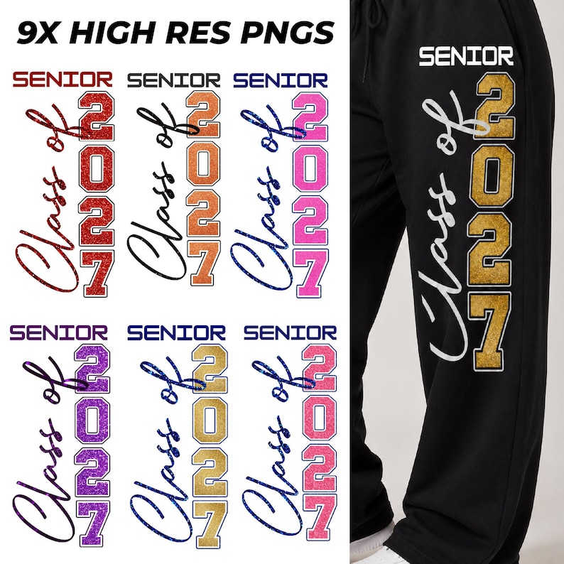 Senior 2027 Vertical PNG Cricut, 2027 Graduation PNG , Class of 2027 png , Senior Pants 2027 , Senior 2027 Png Clipart, Last First Day png image 2