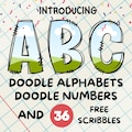 Canva Frame Doodle Alphabet UPPERCASE and Numbers, Editable Canva Letters template Custom Fill Pattern Digital Downloads
