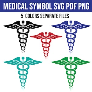 Bundle of Caduceus Symbols SVG, Nurse SVG, Medical Doctor Print, medical symbol svg, caduceus symbol svg Instant Download