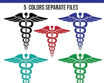 Bundle of Caduceus Symbols SVG, Nurse SVG, Medical Doctor Print, medical symbol svg, caduceus symbol svg Instant Download