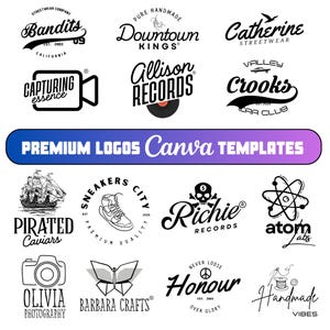 15 BOHO Editable Canva Logo Designs, Bohemian Custom Floral Logo Design, DIY Logo Template, Floral Logo, Small Business Logo