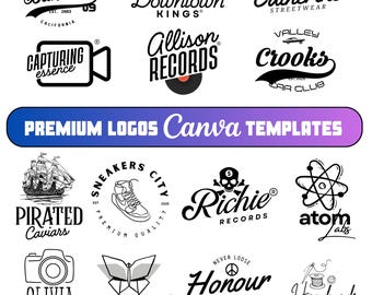 15 diseños de logotipos bohemios editables en Canva, diseño de logotipo floral bohemio personalizado, plantilla de logotipo DIY, logotipo floral, logotipo para pequeñas empresas