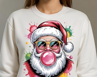 Preppy Santa Clause Png, Coquette Christmas Png Design, Glitter Santa Claus Design, Handwrite Png, Merry Christmas Png, Christmas Png Bundle
